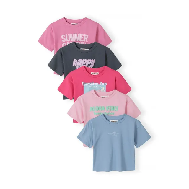 Minoti 44832 T-shirts 5-pak til piger bomuld