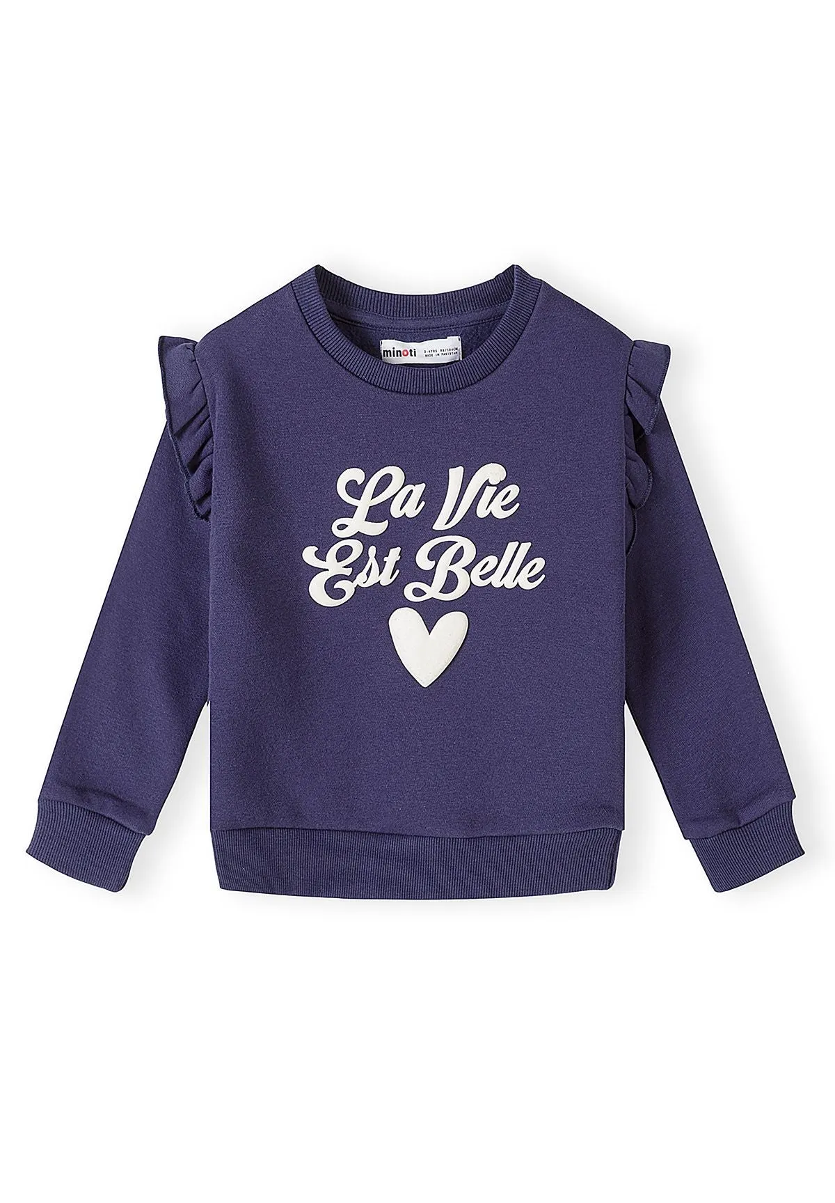 Minoti 45421 sweatsoet navy hjerte piger
