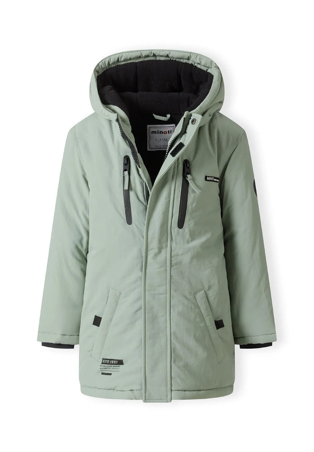 Minoti 41083 parka grå hætte til drenge