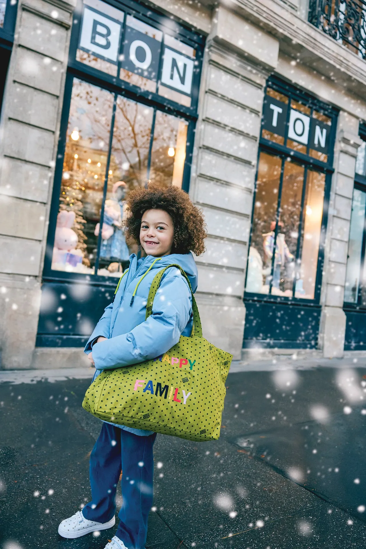 Bonton Jo stor shopper grøn bomuld