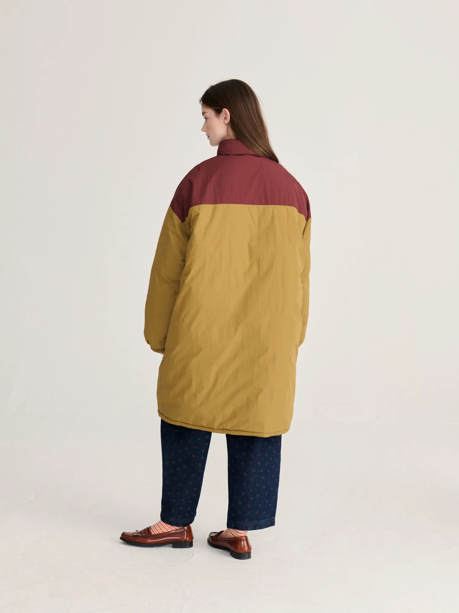 Bobo Choses Oversize Long Color Block pufferjakke grøn
