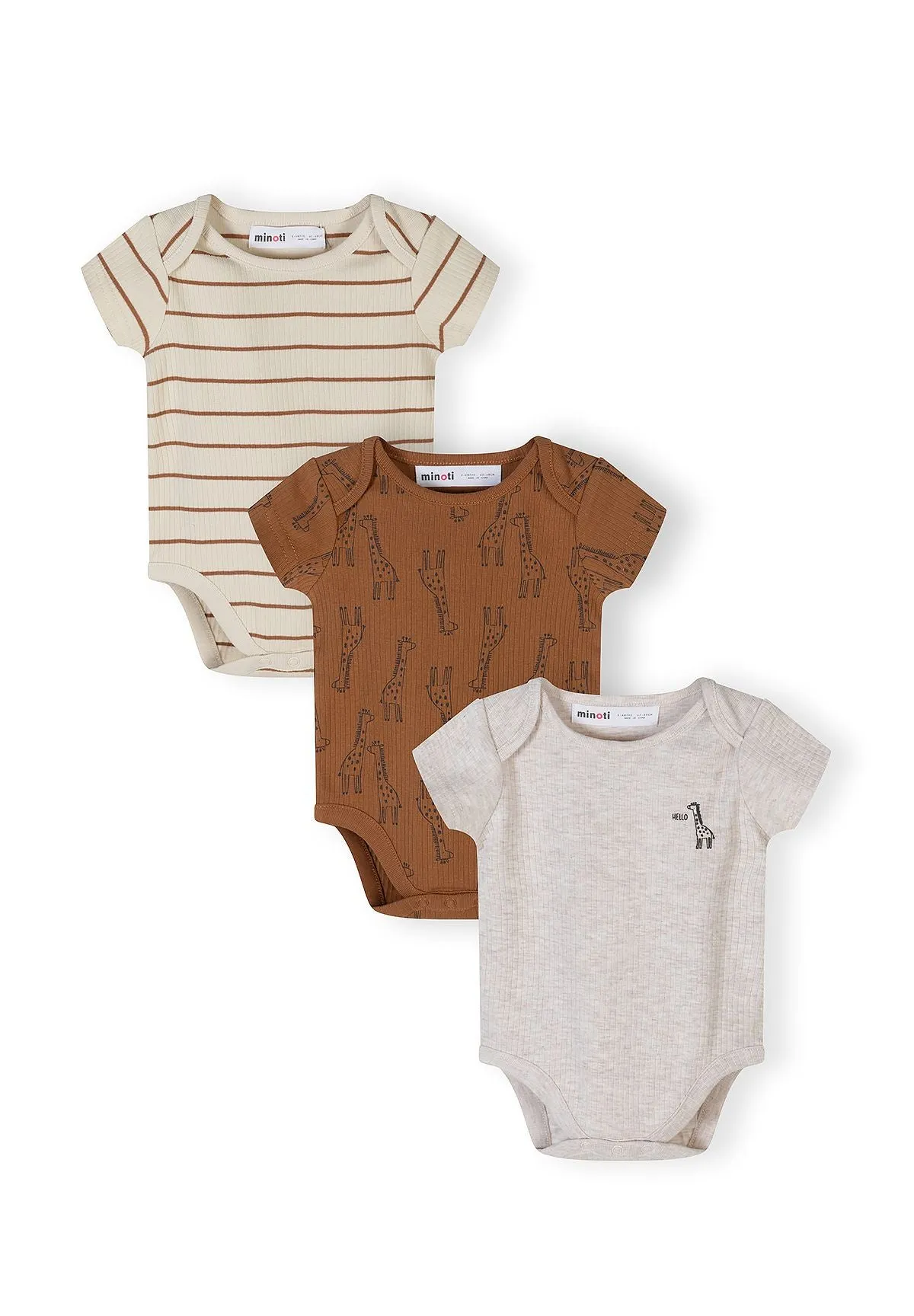 Minoti 44551 body 3-pak beige rib giraf