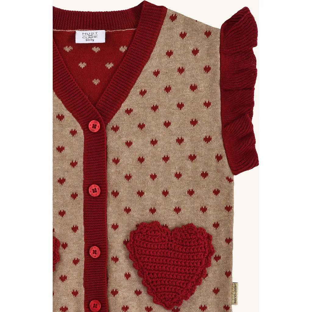 Hust & Claire Elli Hearts pullover Biscuit økologisk