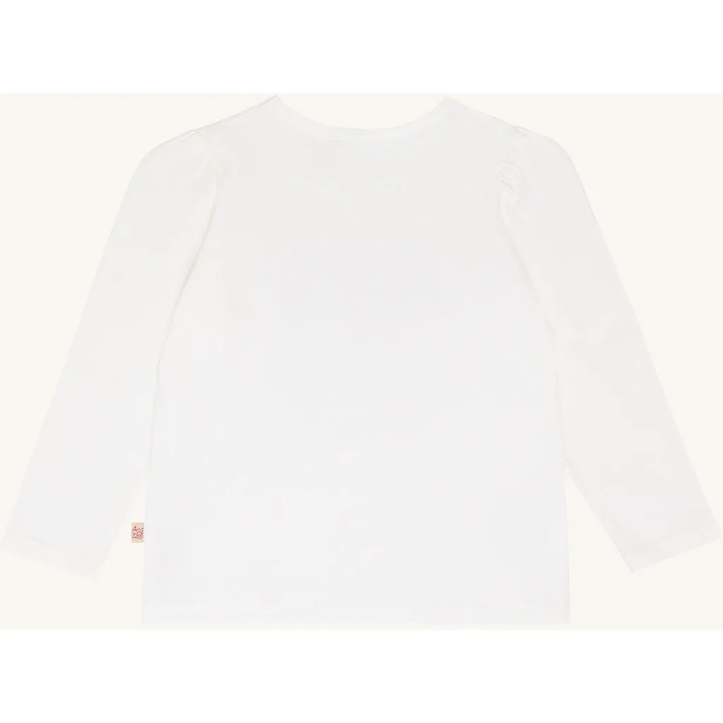 Hust & Claire Alma Heart bluse Ivory bomuld