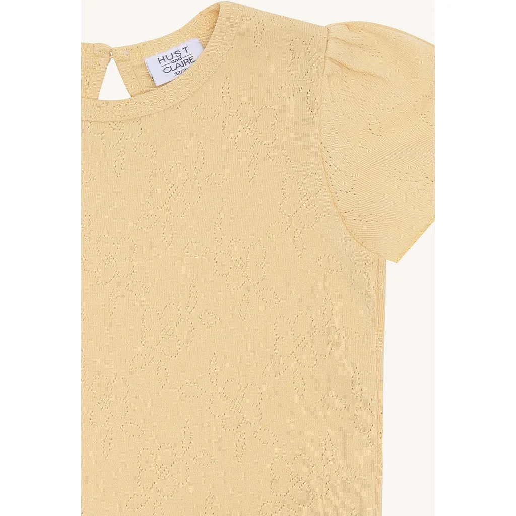 Hust & Claire HCAlma T-shirt Nectar pointelle økobomuld