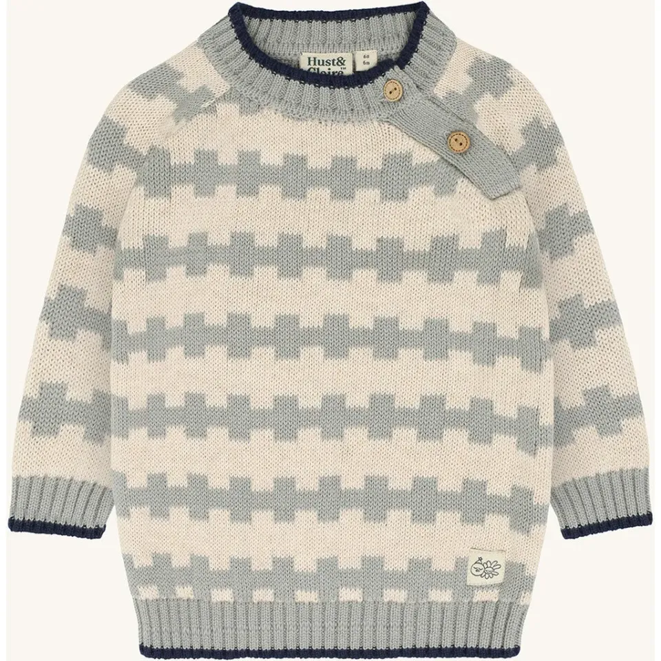 Hust & Claire Pilou Nordic pullover Forest Fog økologisk