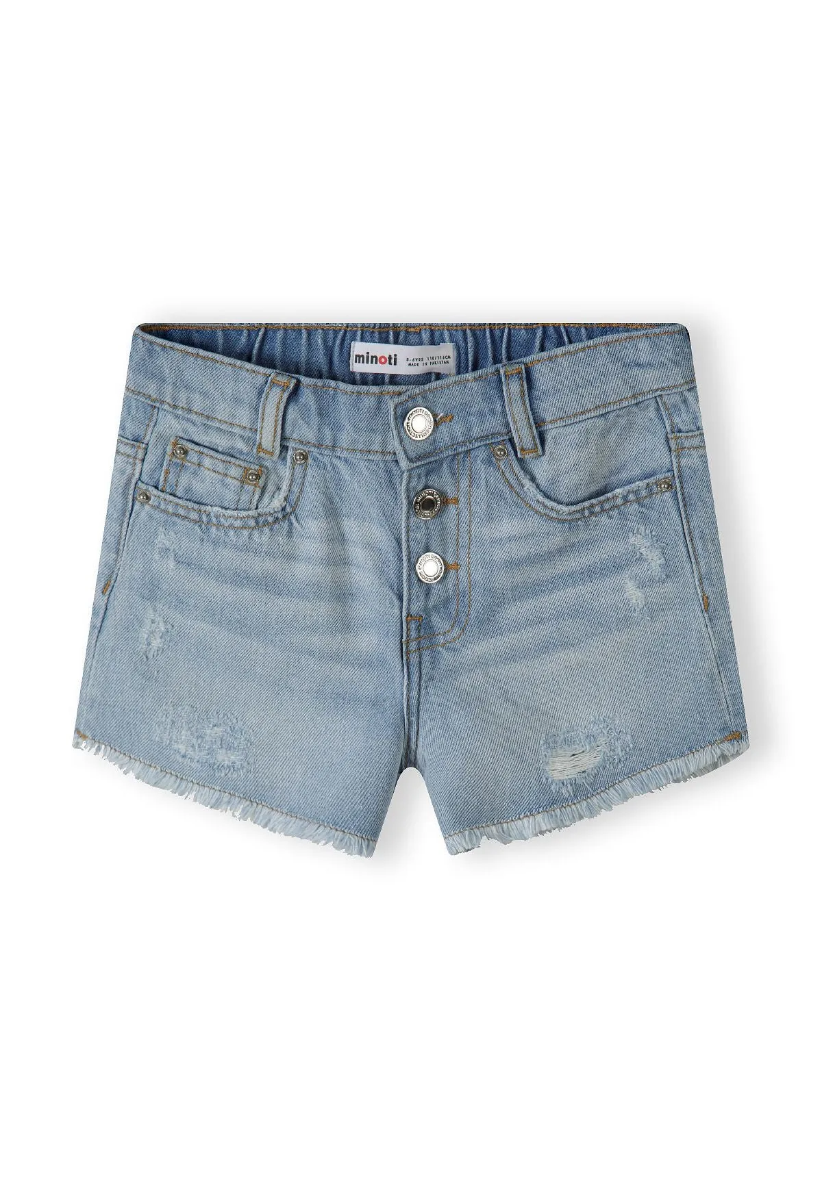 Minoti 42724 jeansshorts til piger lyseblå