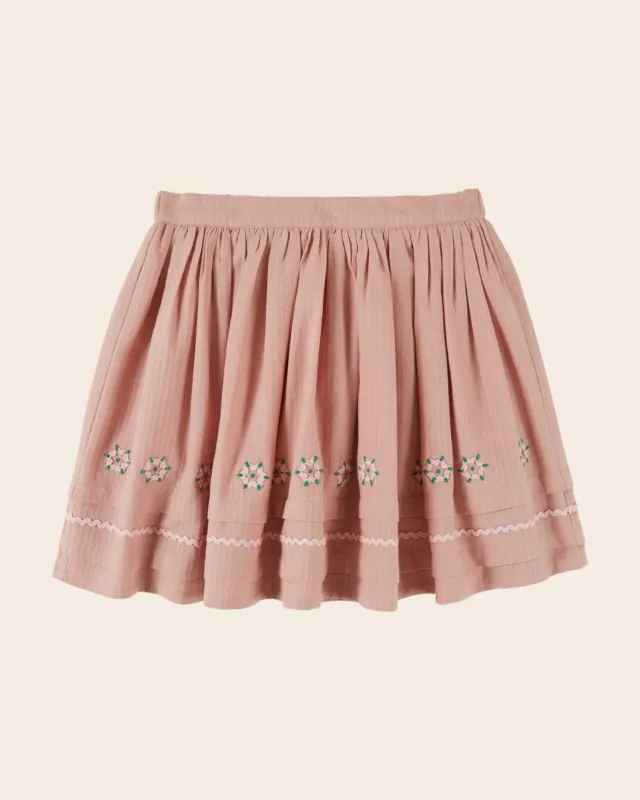 Emile et Ida Sakura nederdel lyserod broderet