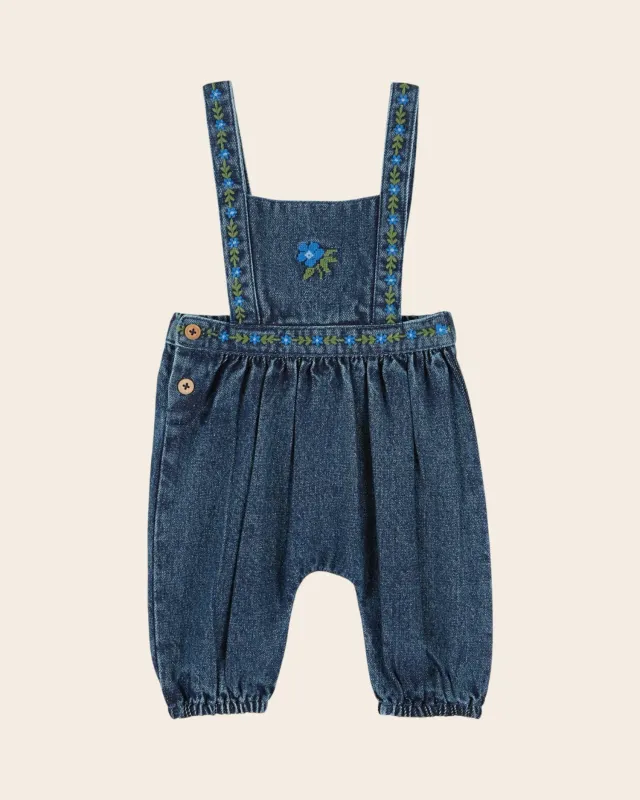 Emile et Ida selebukser baby blå denim broderet