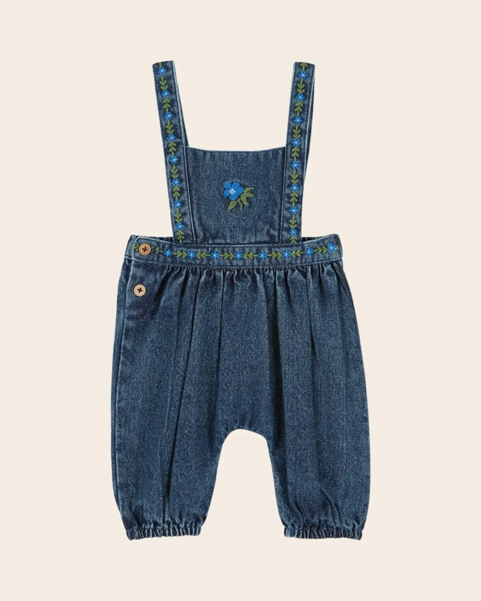 Emile et Ida selebukser baby blå denim broderet