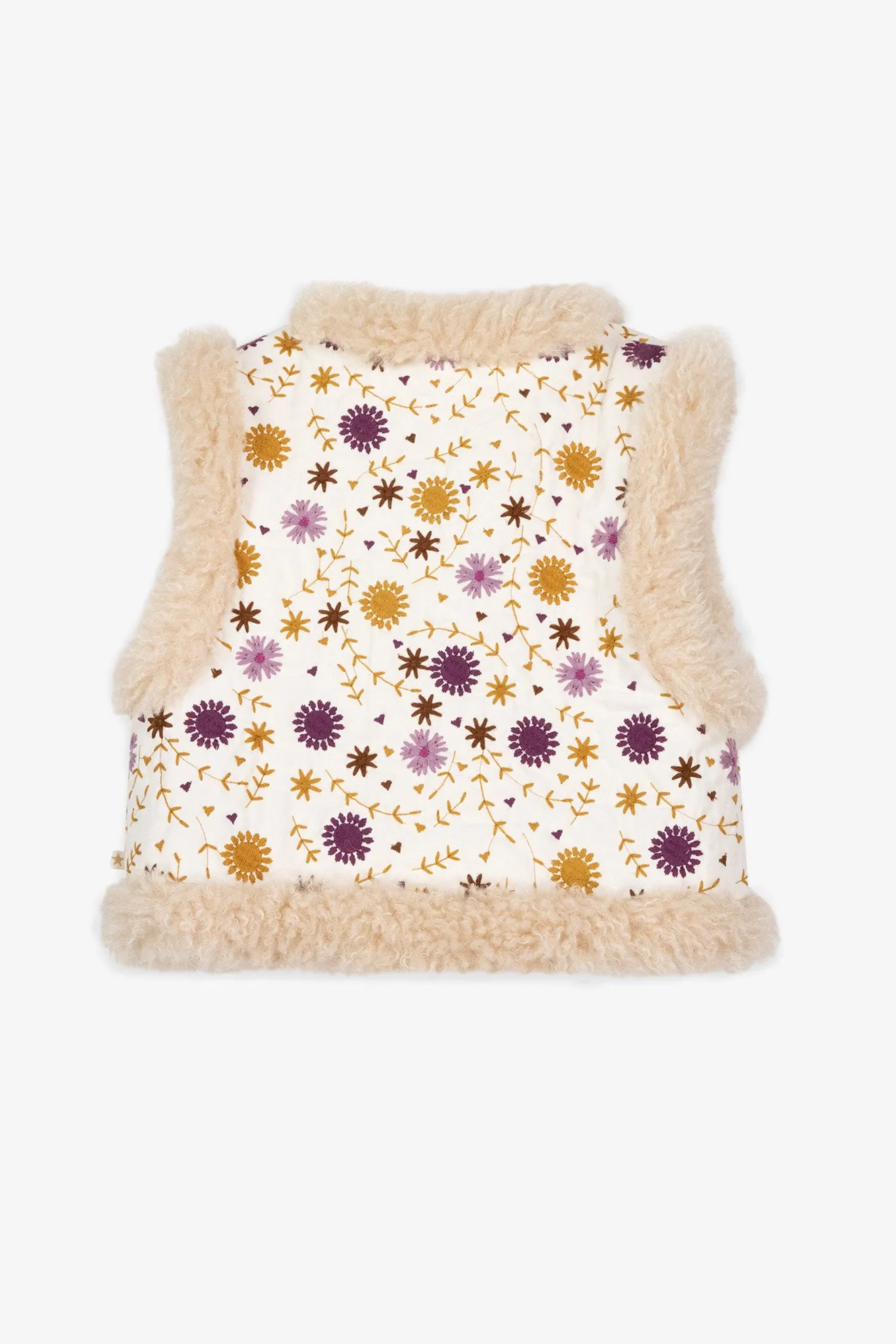Bonton Maya Milk vest broderet sherpa