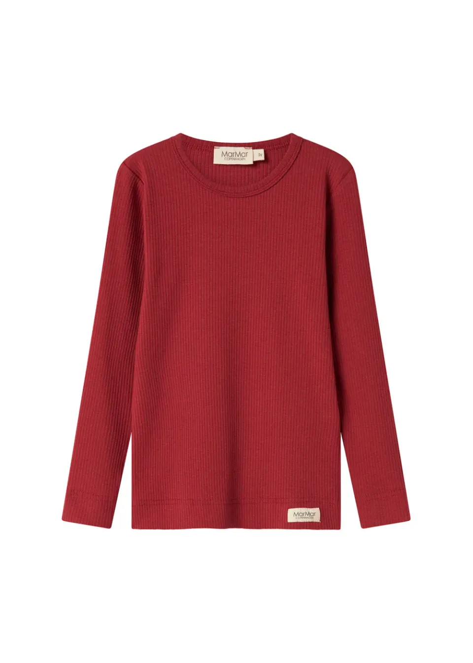 MarMar Plain Tee LS T-shirt Hibiscus Red rib