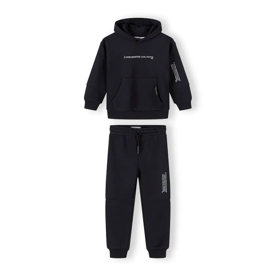 Minoti joggingdragt sort bomuld 104-172 hoodie