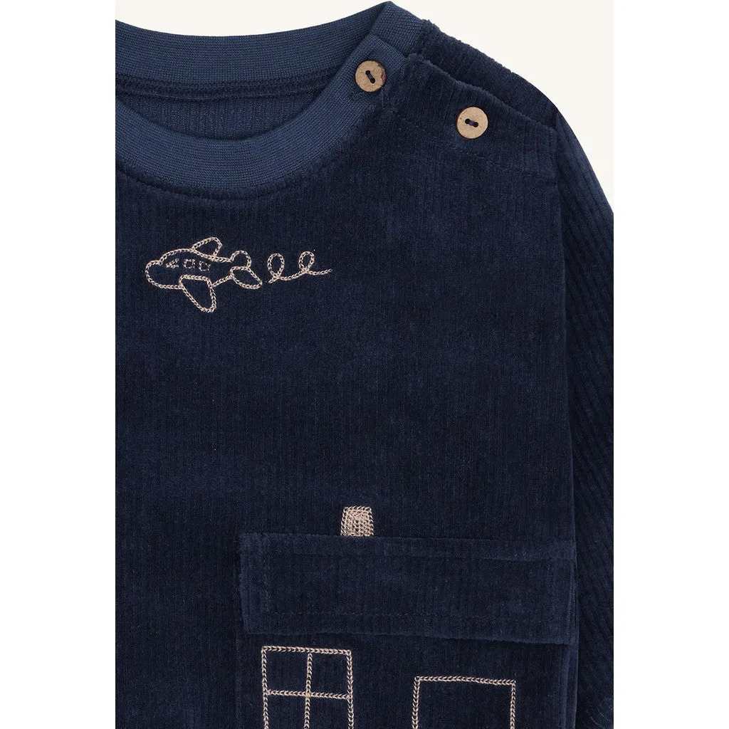 Hust & Claire Sofus velour sweatshirt blues