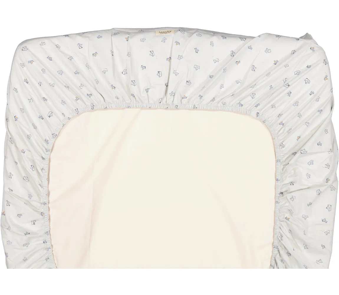 MarMar Copenhagen Fitted Sheet lagen paper boats blå