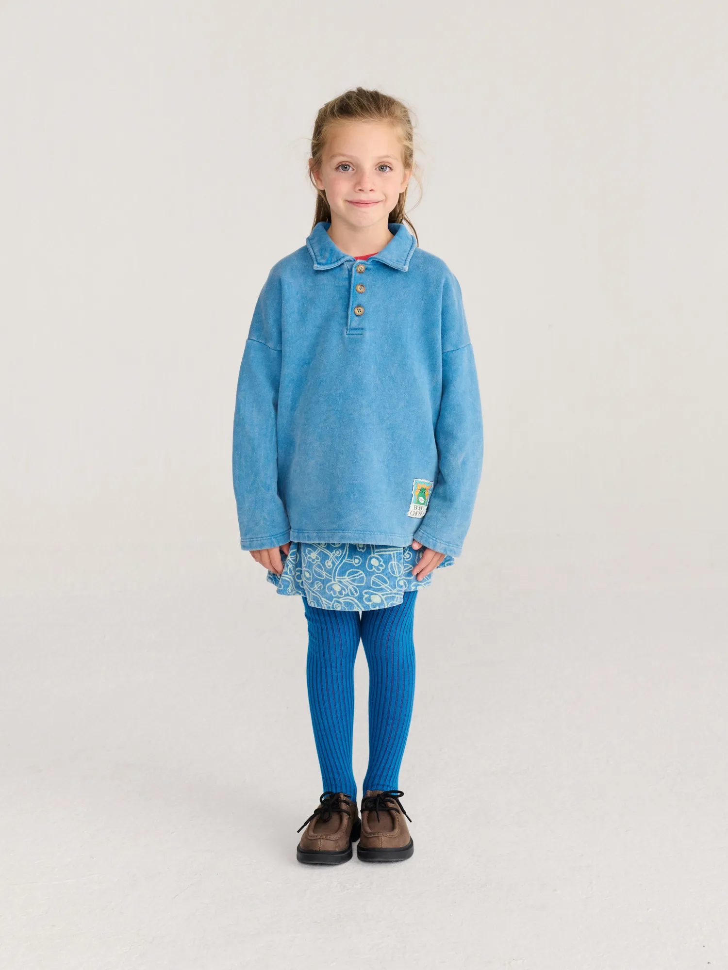 Bobo Choses Beast polo sweatshirt lyseblå 2-3Y