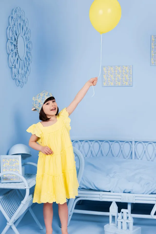 Bonton Nenette kjole gul blomstret