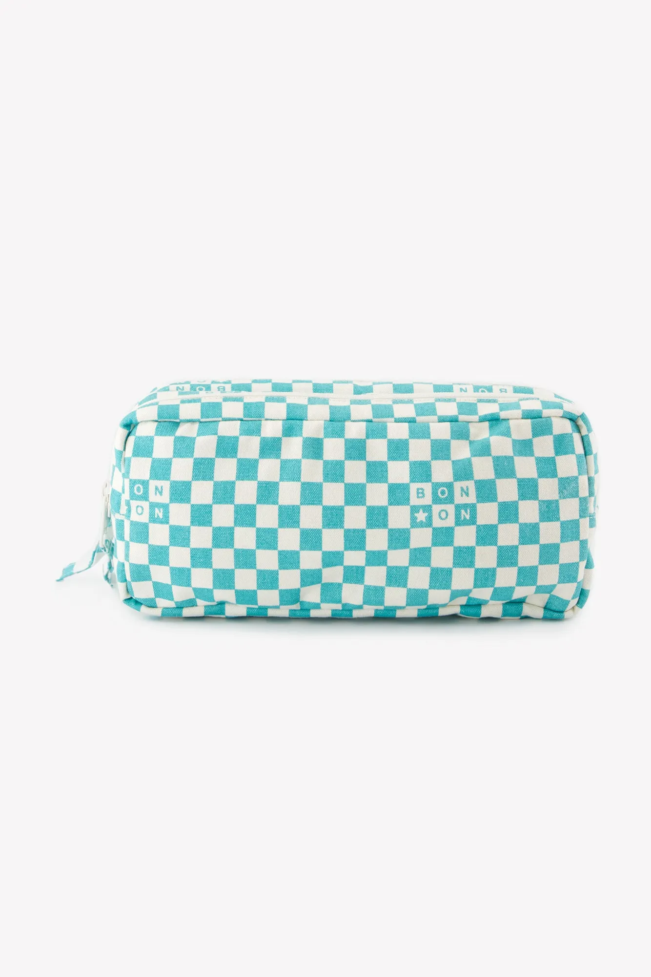 Bonton Damier penalhus blå vintage 9x22x8 cm