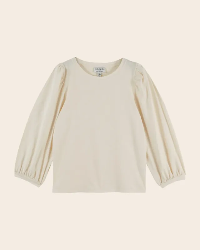 Emile et Ida Ecayda t-shirt ballonærmer ecru