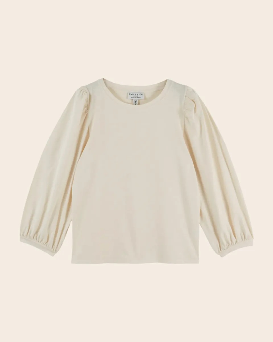 Emile et Ida Ecayda t-shirt ballonærmer ecru