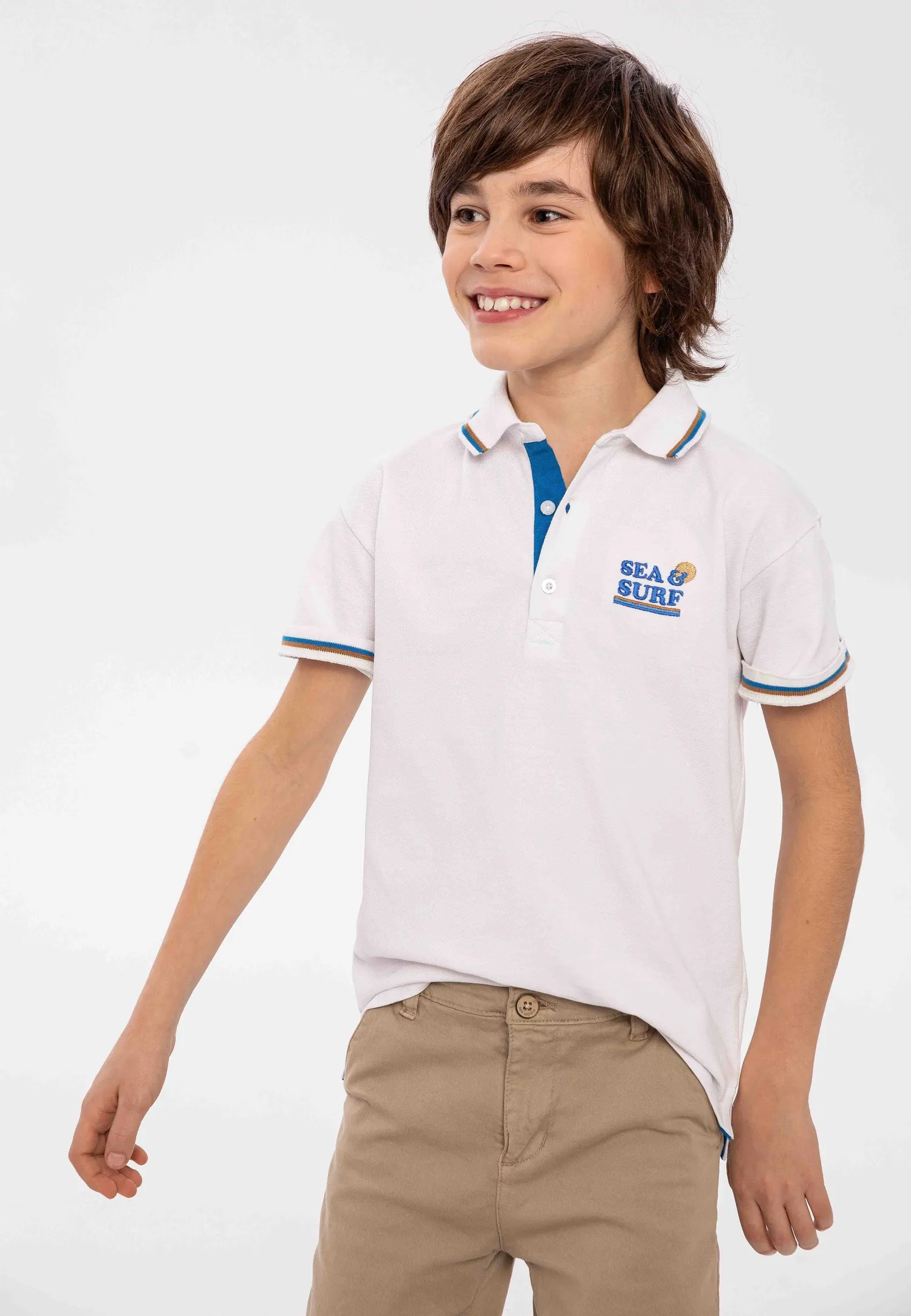 Minoti 38275 poloshirt hvid 3-pak til drenge