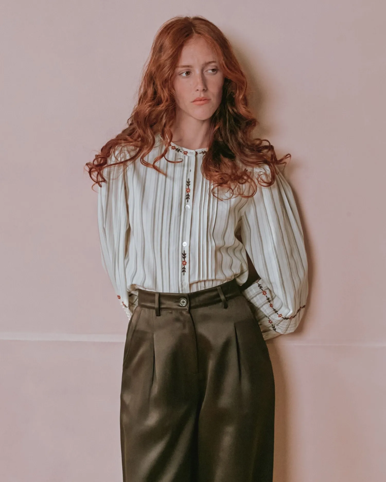 Emile et Ida Ellen bluse beige dame stribet