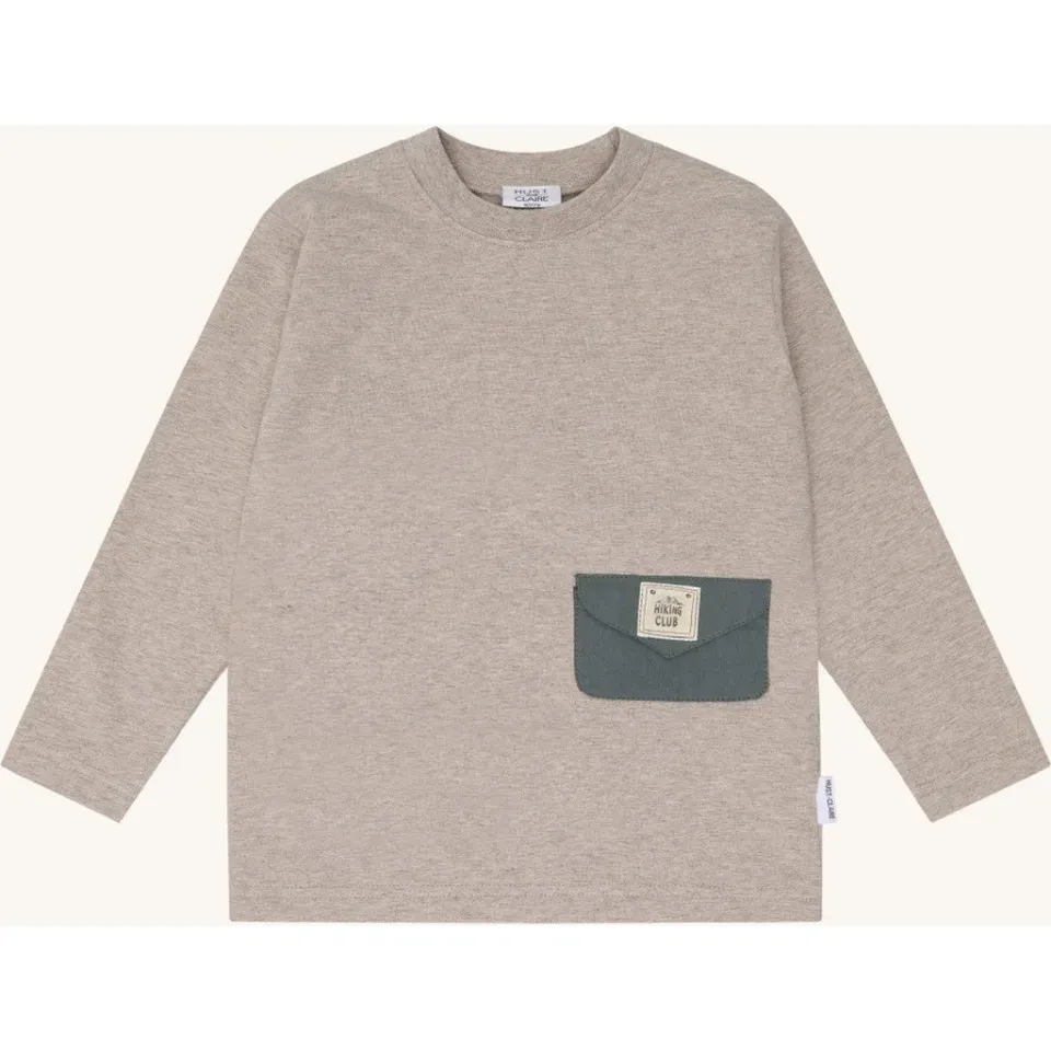Hust & Claire HCAnton langærmet bluse Beige Melange
