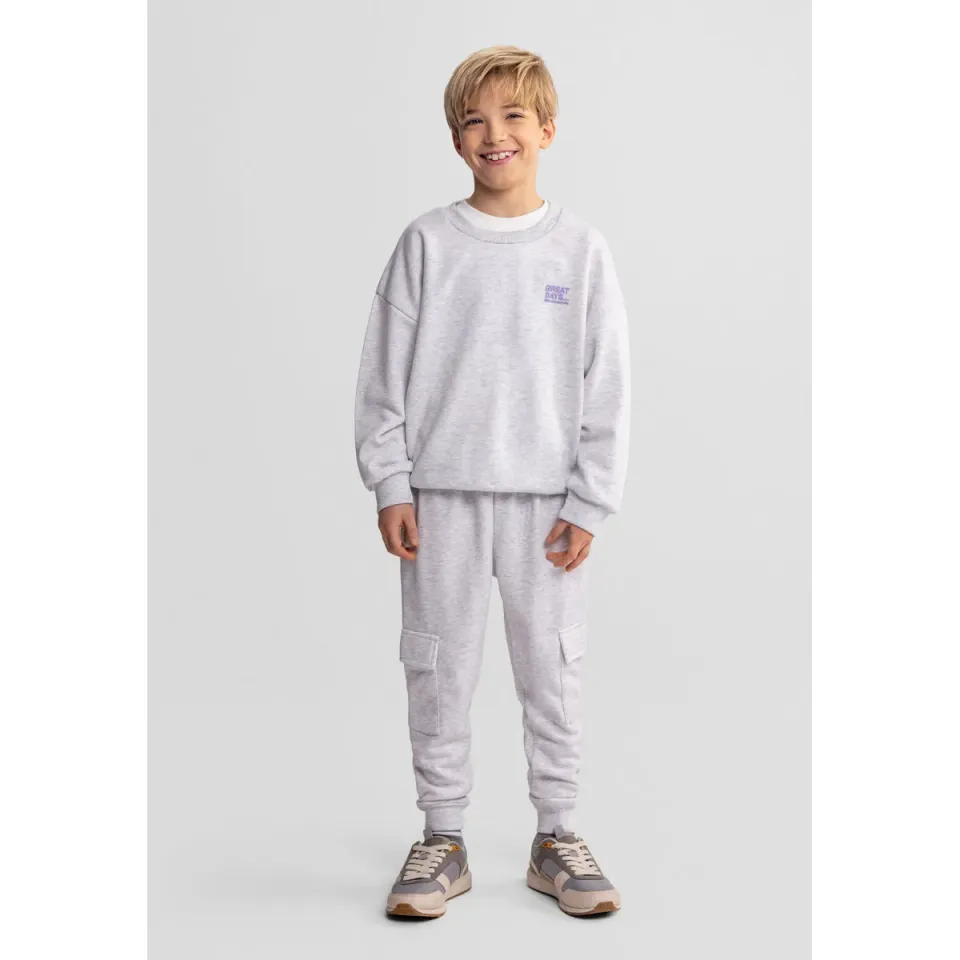 Minoti sweatshirt 2-pak lilla og grå bomuld