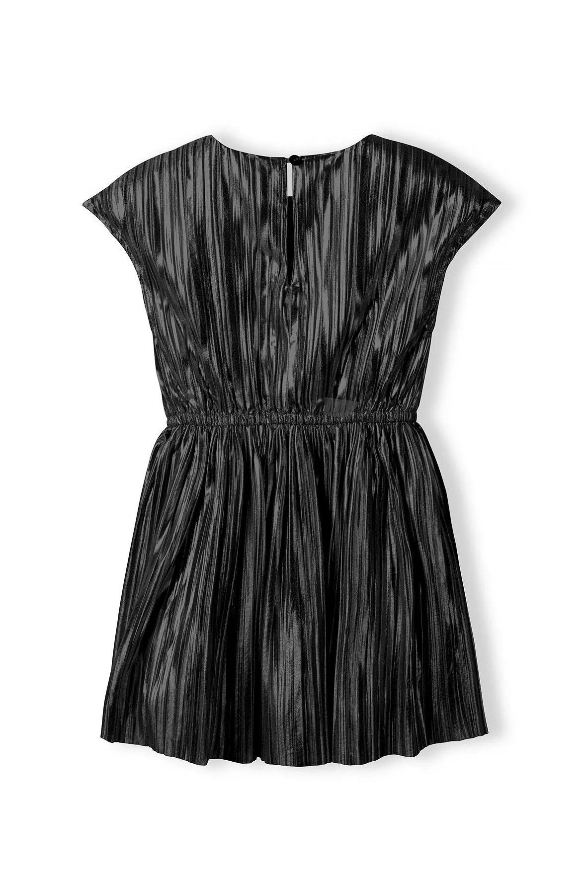 Minoti 39787 kjole sort metallic plisseret