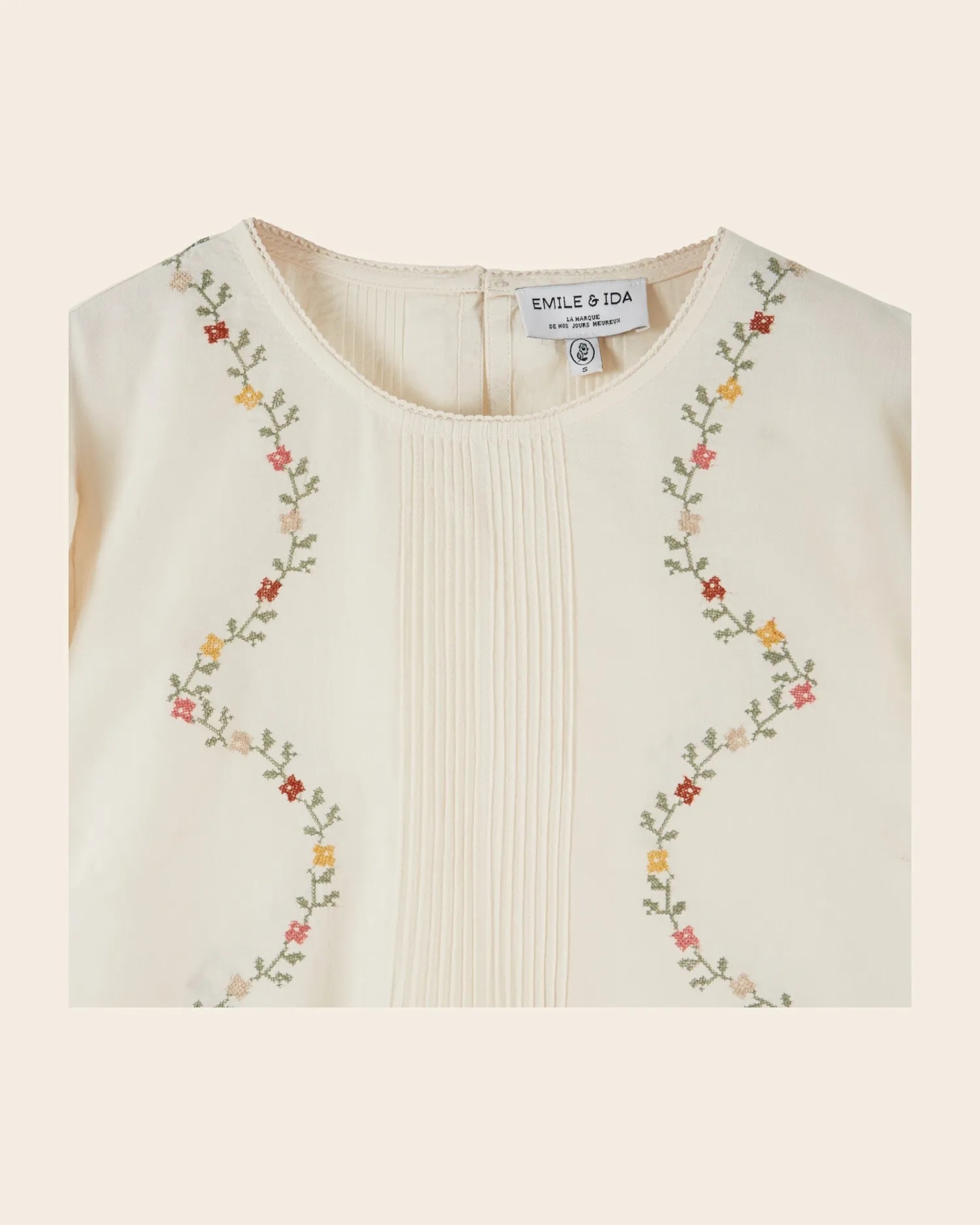 Emile et Ida Estelle blouse ecru broderet