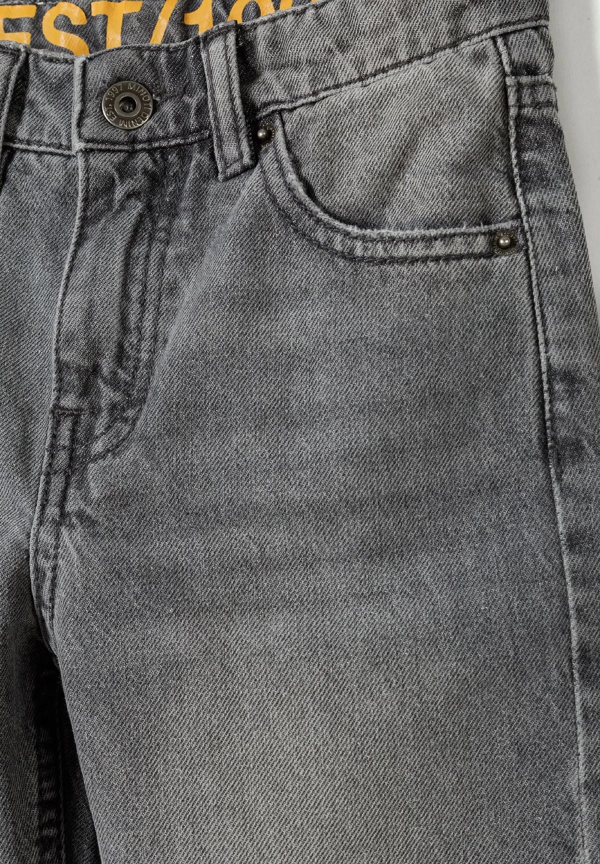 Minoti 43835 jeans grå used-look til drenge