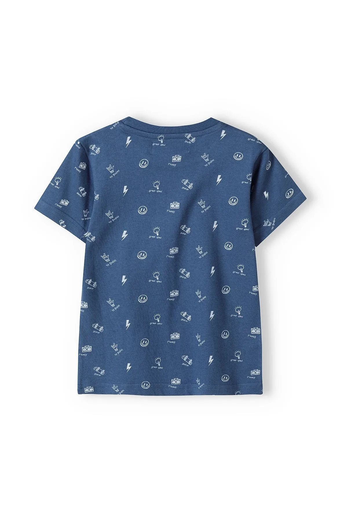 Minoti 38413 t-shirt mørkeblå med print til drenge