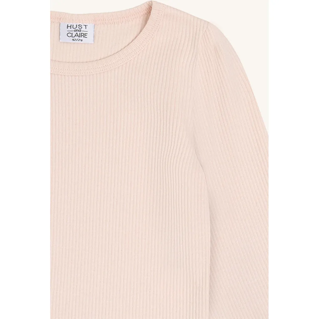 Hust & Claire Alma Solid langærmet T-shirt Quartz modal