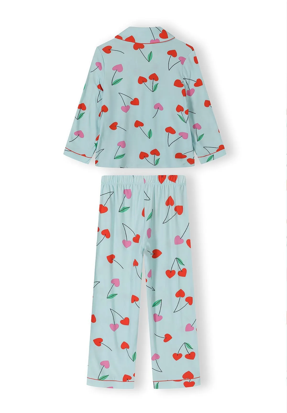 Minoti 44904 pyjamas lyseblå kirsebær pige
