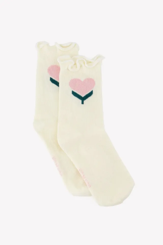 Bonton Cho7 One Love strømper hjerte bomuld