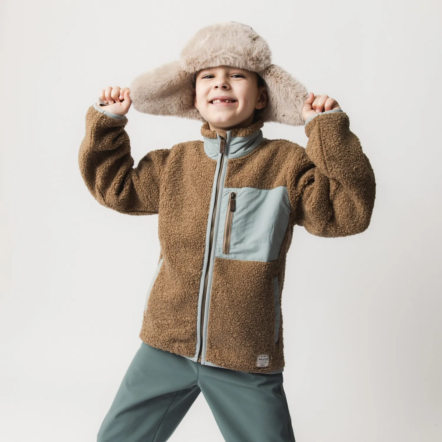 MINI A TURE MATALINUR teddyfleece jakke Angora cream