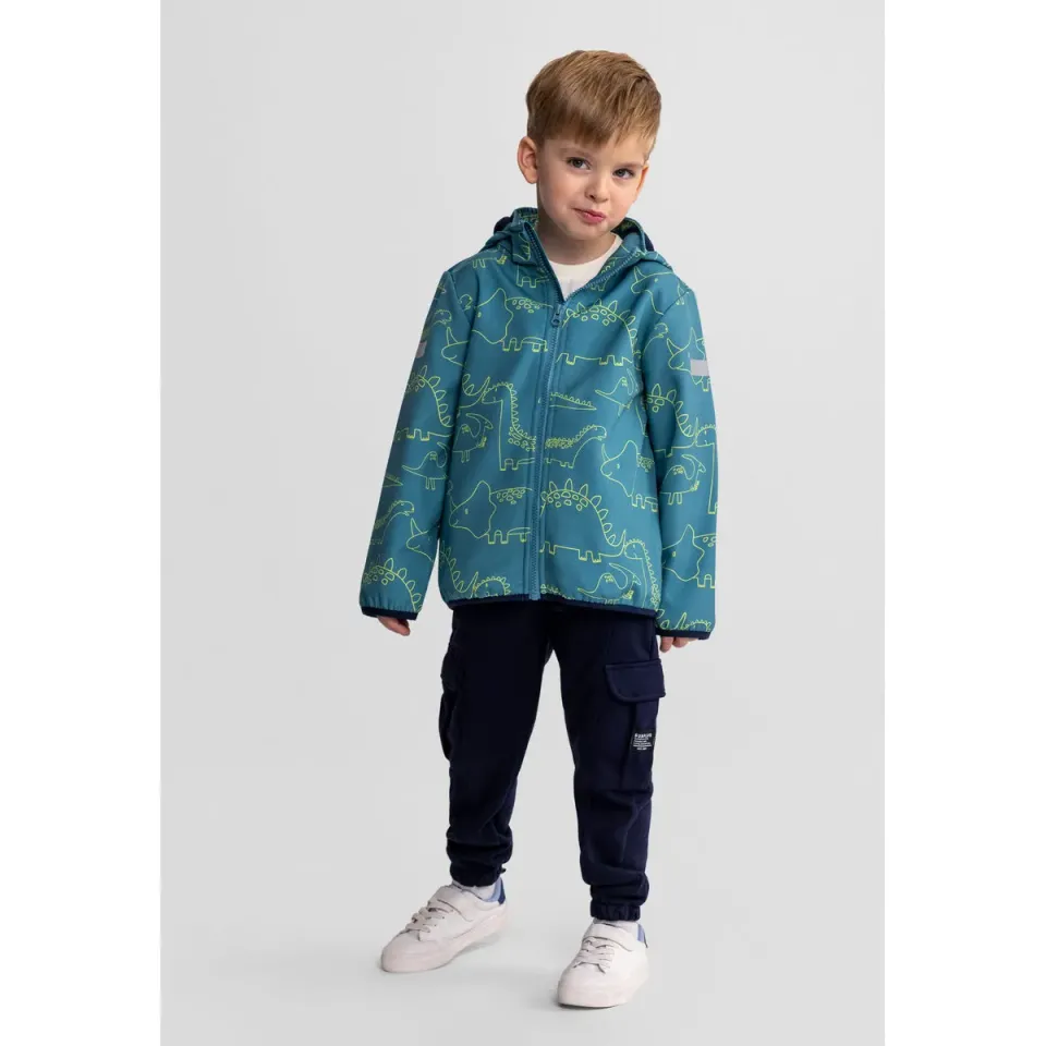 Minoti 44594 softshelljakke petrol dino str 104