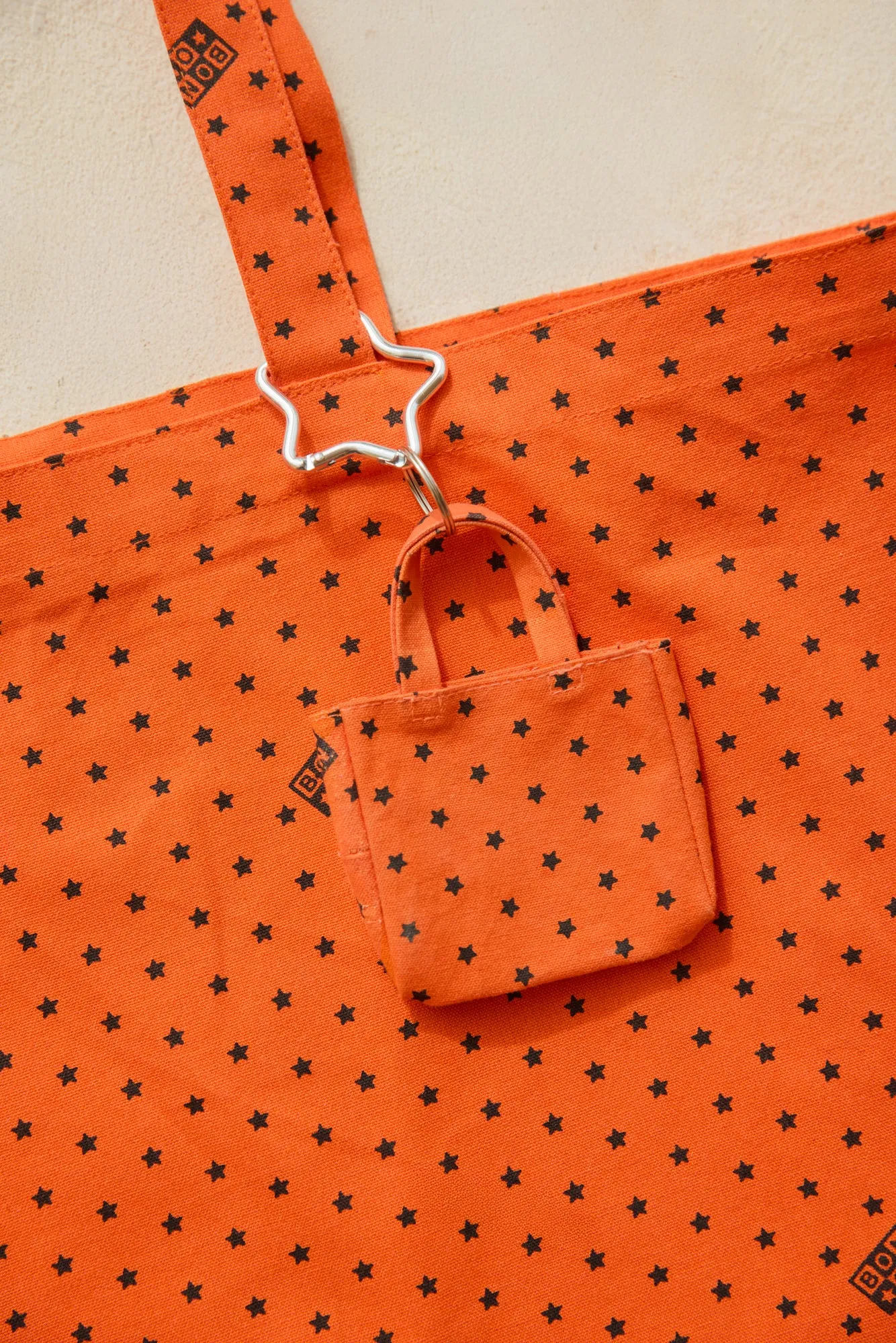 Bonton Cabas Orange Vif nøglering mini tote