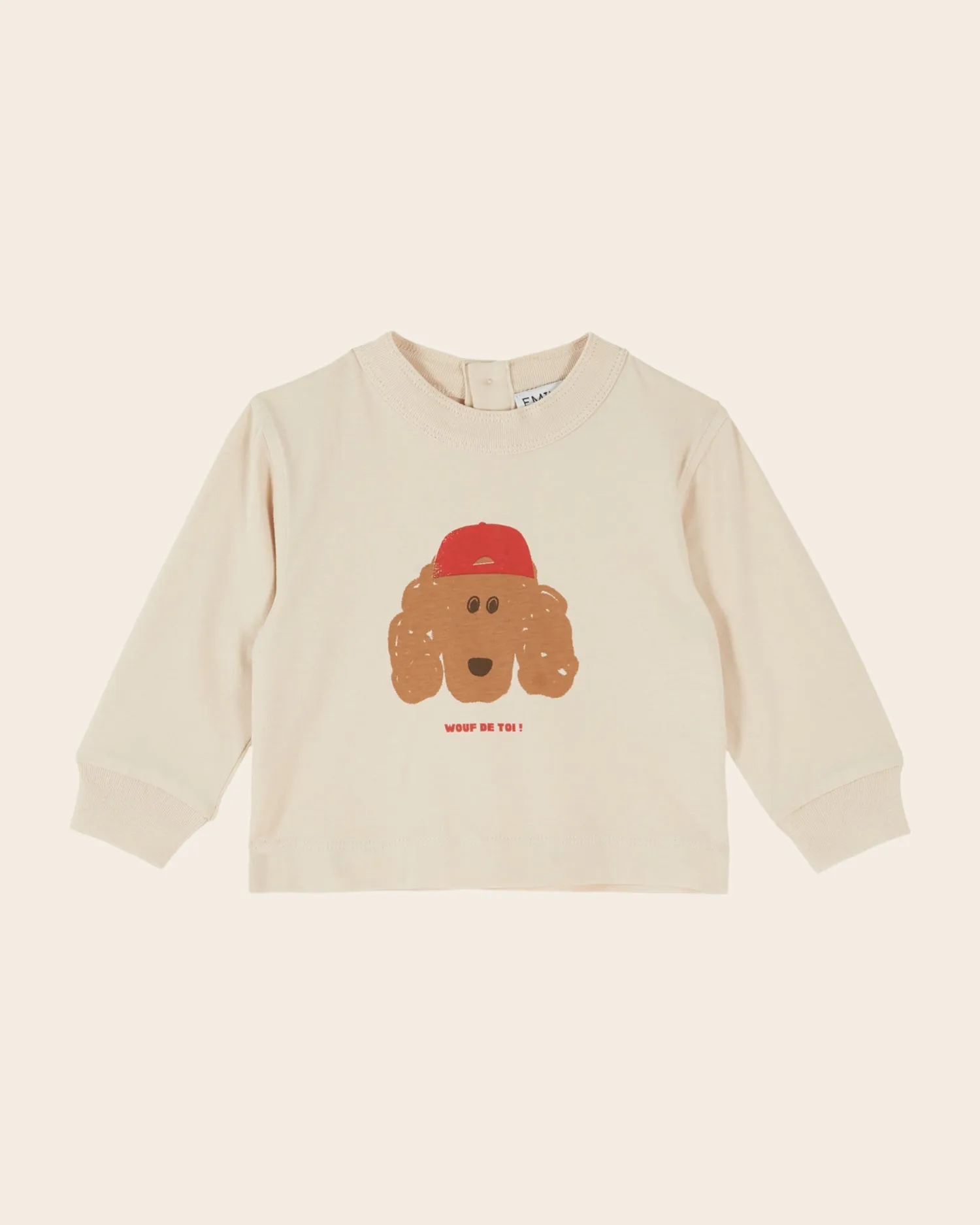 Emile et Ida Farine bluse beige hund bomuld