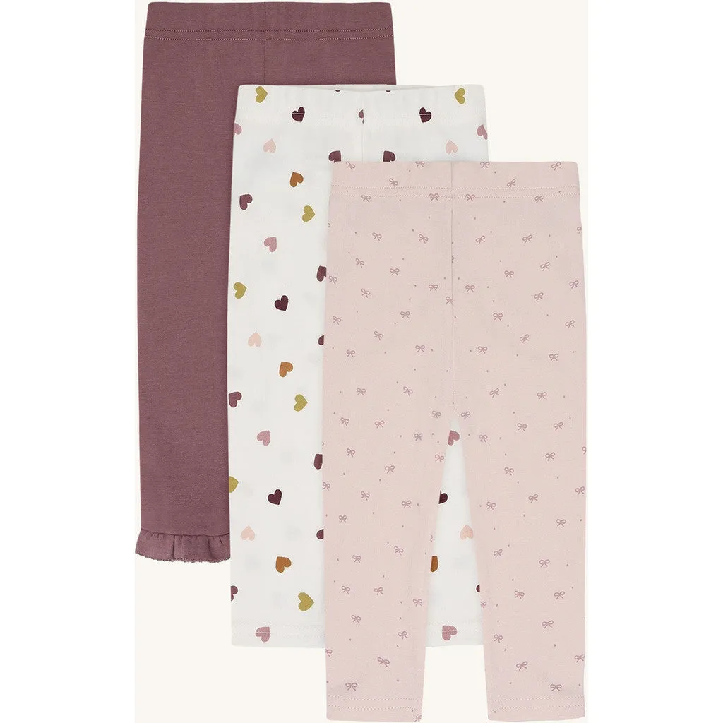 Hust & Claire Liva Bow leggings hushed pink 3-pak