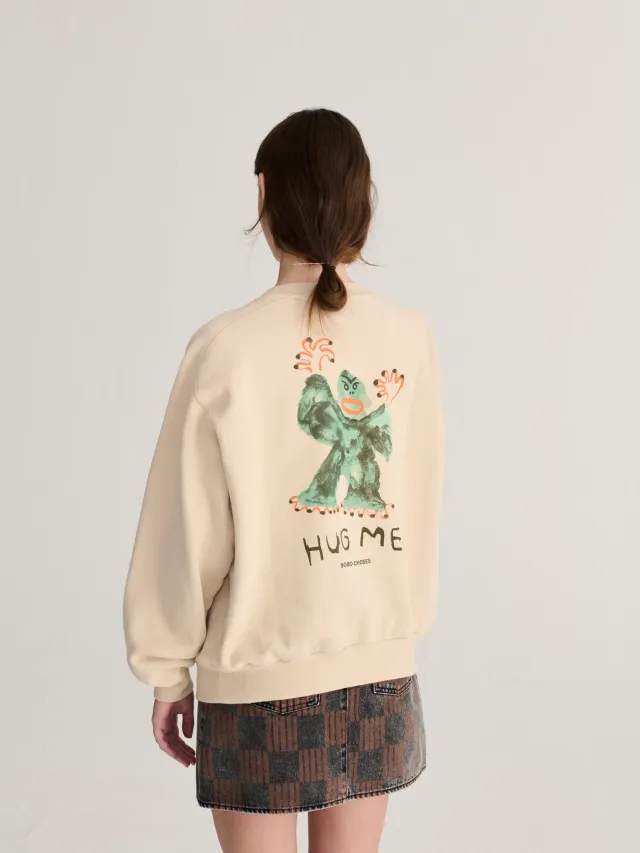 Bobo Choses Hug Me relaxed sweatshirt beige økologisk bomuld