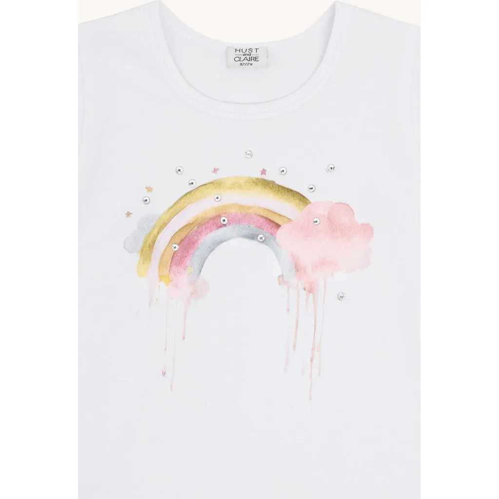 Hust & Claire HCAlma t-shirt White regnbue
