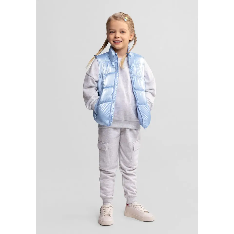 Minoti 44573 vest lyseblå nylon til piger