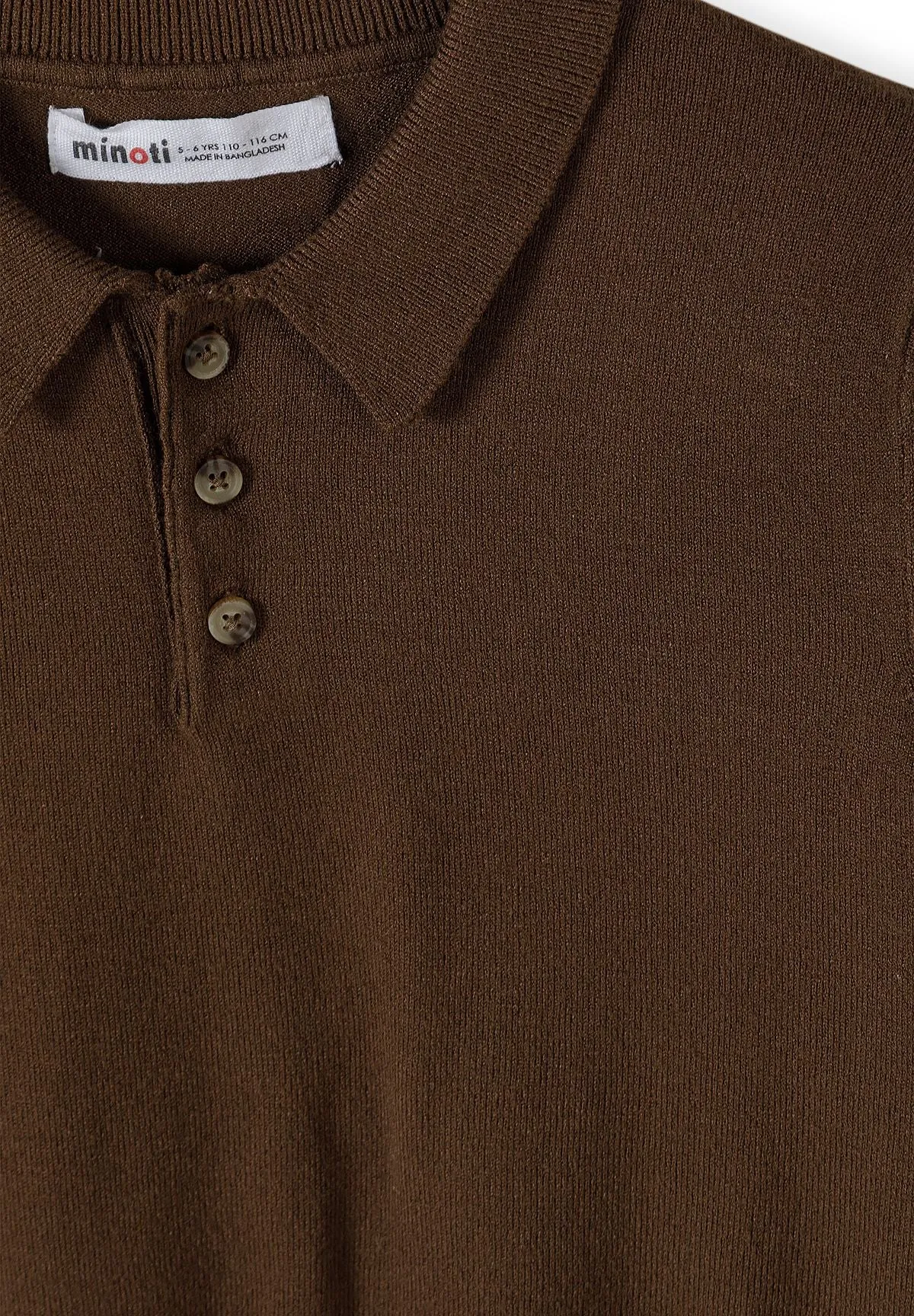 Minoti 45570 pullover til drenge brun polo