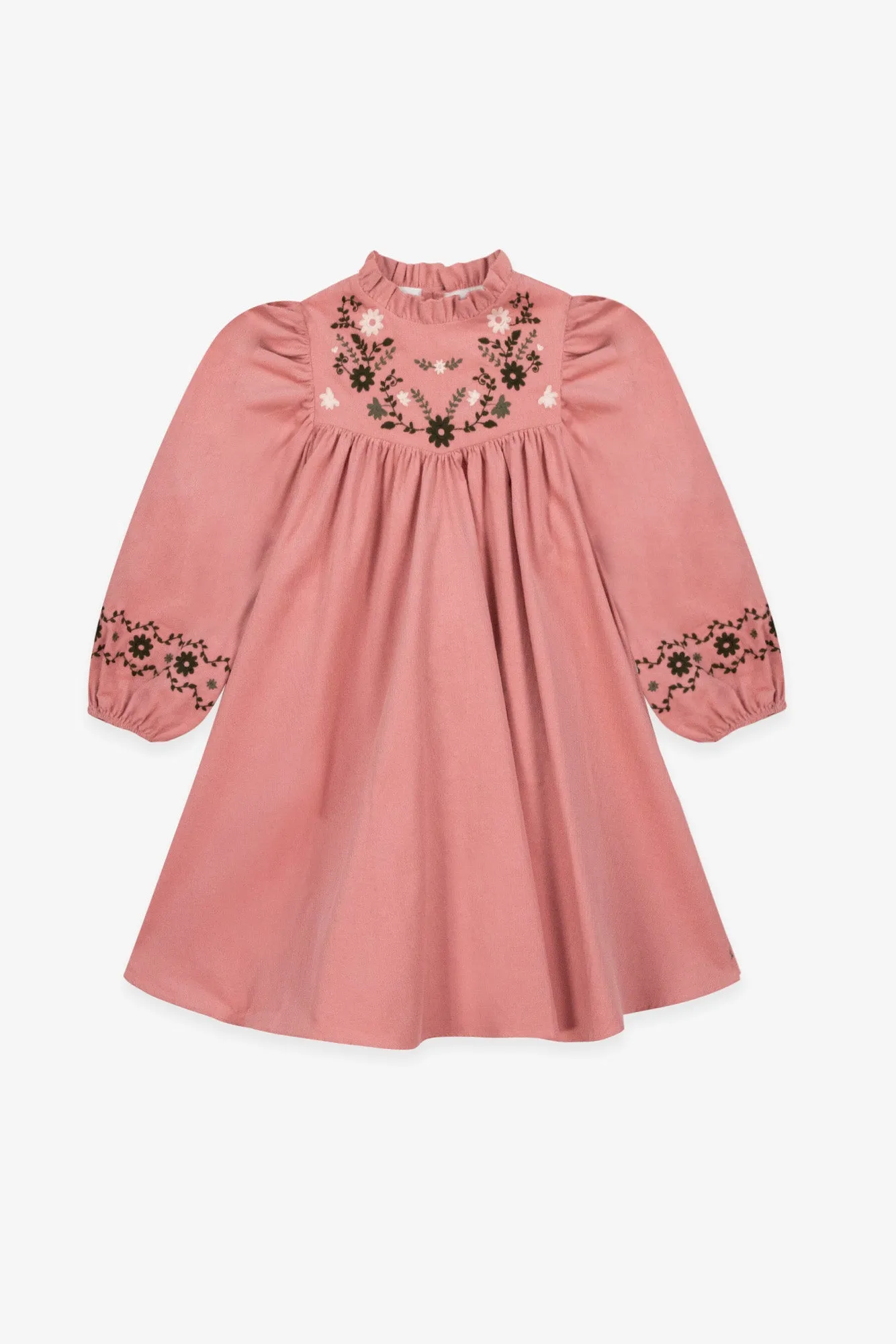 Bonton Pauline kjole rosa fløjl 2A-14A
