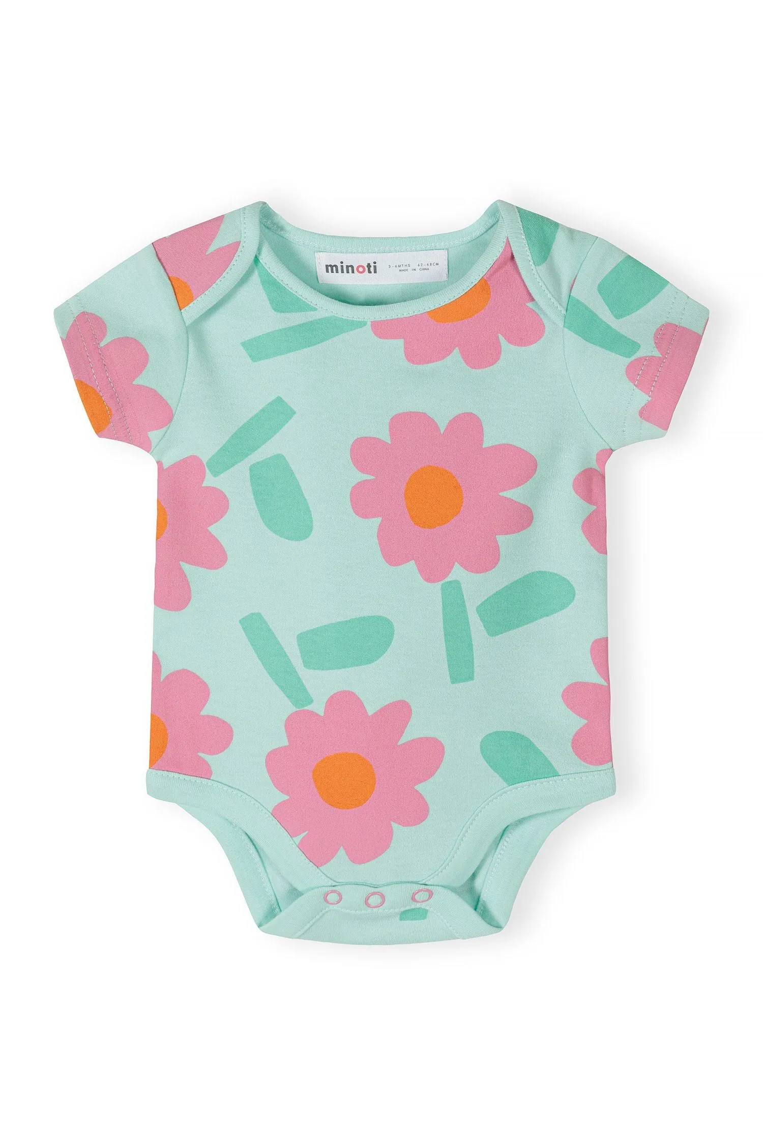 Minoti 44533 body 5-pak lyseblå blomster pige