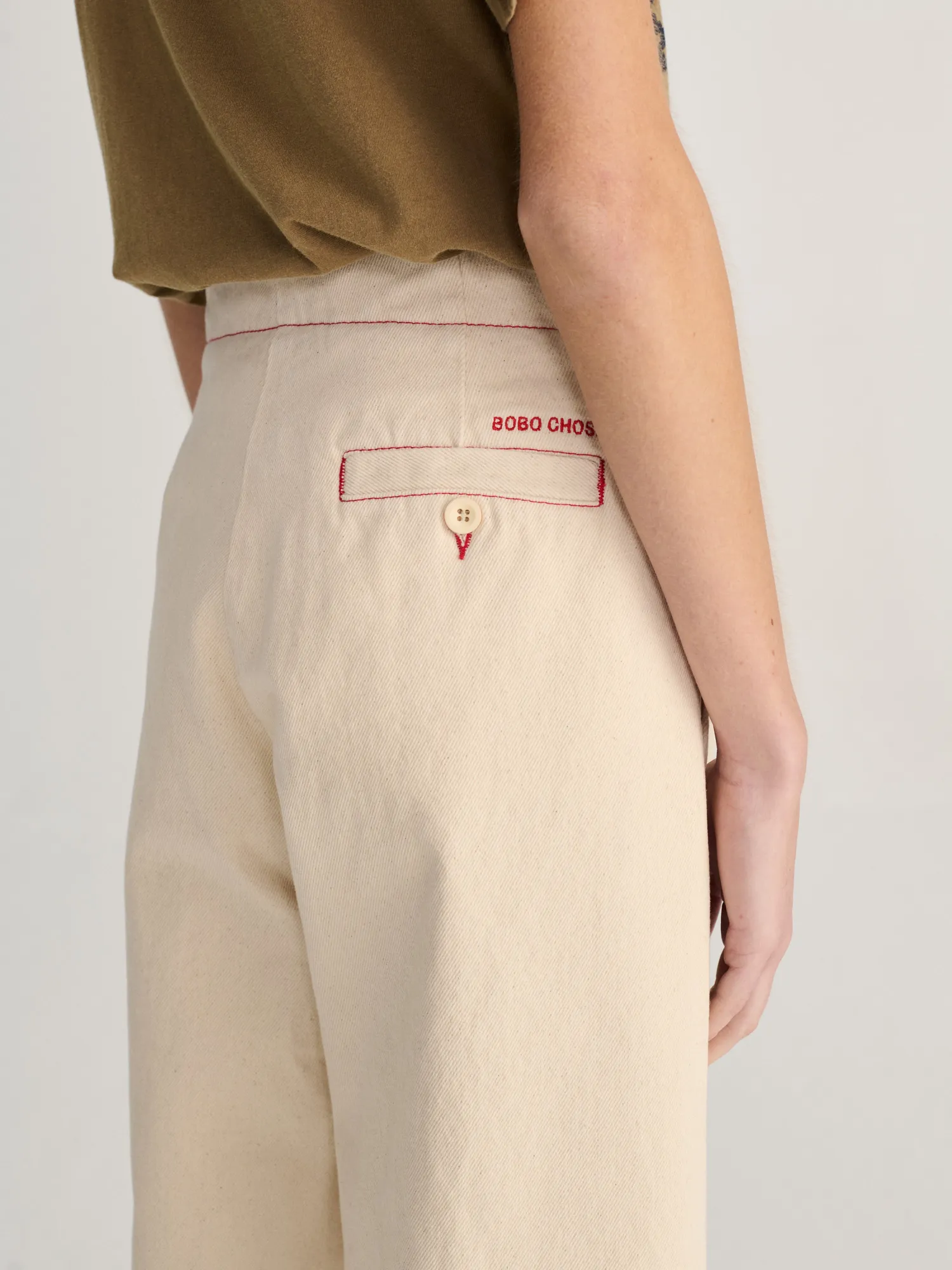 Bobo Choses All About Monsters barrel bukser ecru twill
