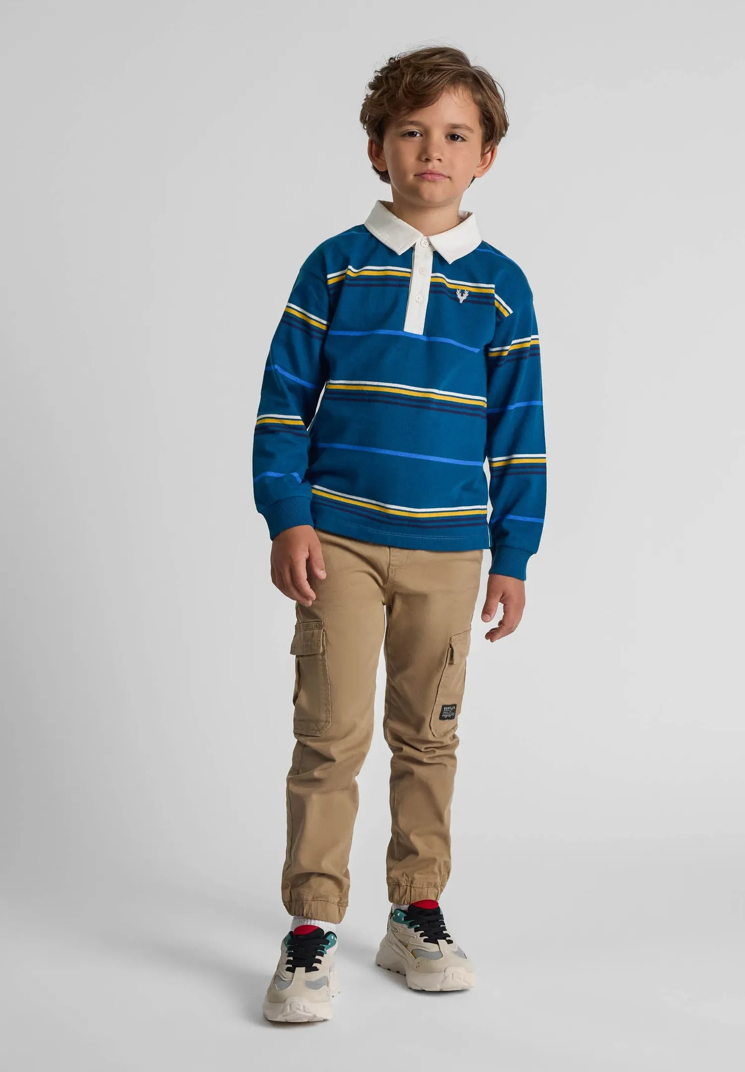 Minoti 43797 cargobukser sandbeige dreng canvas bomuld