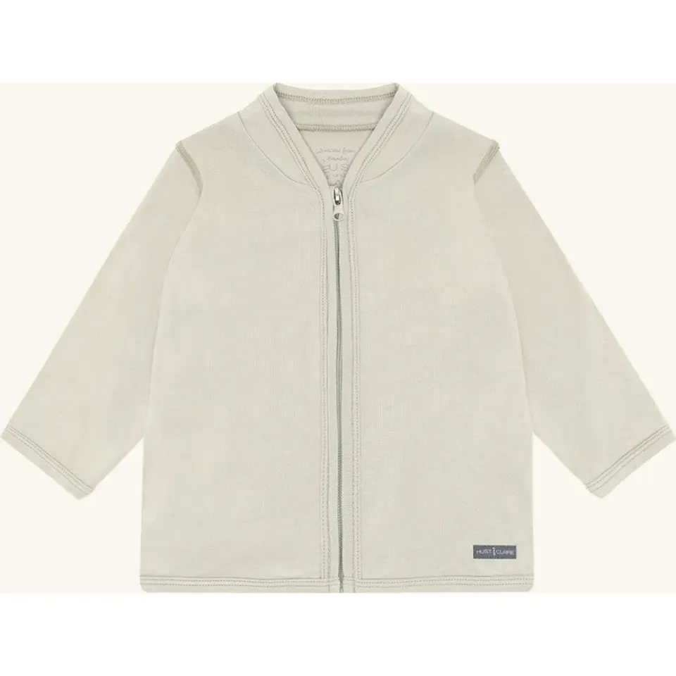 Hust & Claire Curd Solid Zip cardigan Greene Stone bambus