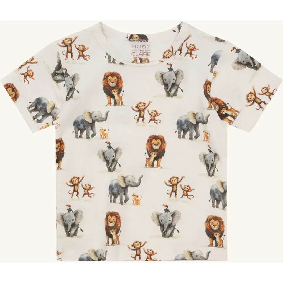 Hust & Claire HCAugust Zoo T-shirt Ivory økologisk